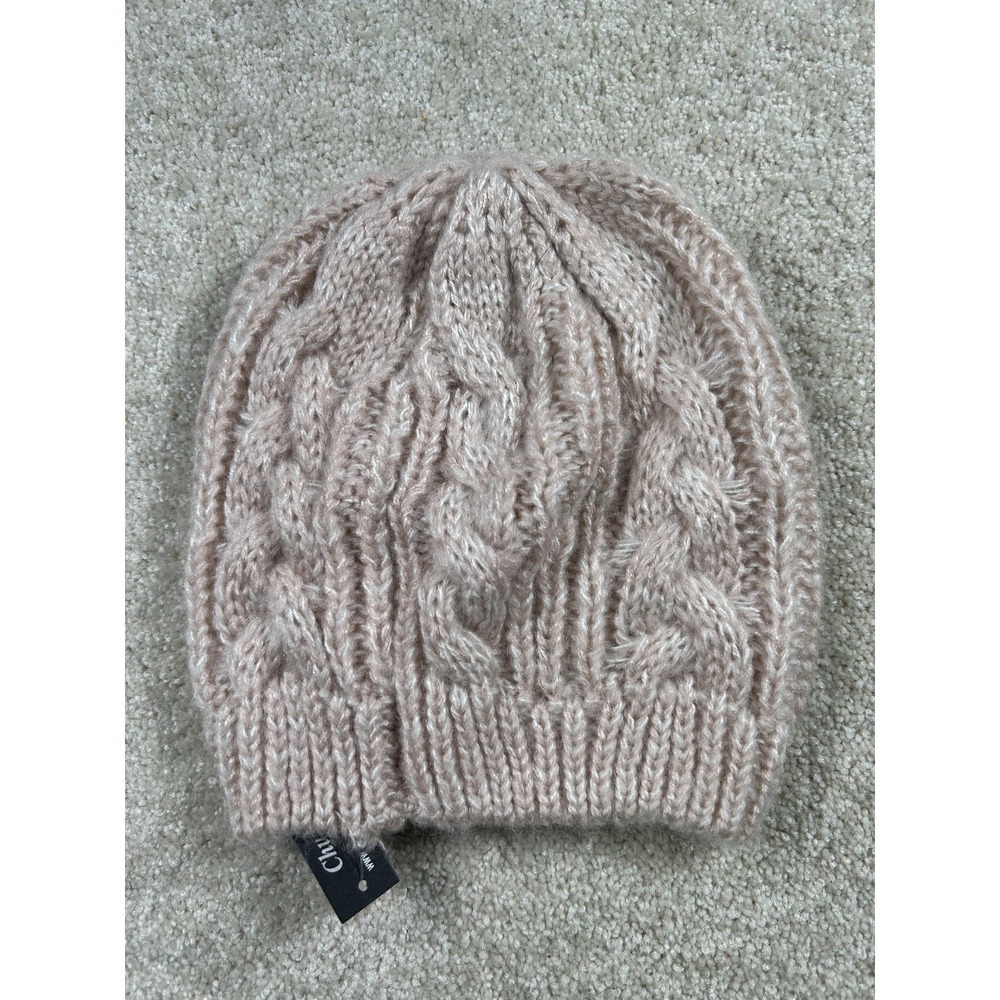 Chuns Hat Beanie Womens One‎ Size Pink Cable Knit Soft Winter Warm Fuzzy New